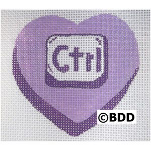 A purple heart with the word ctrl written on it.