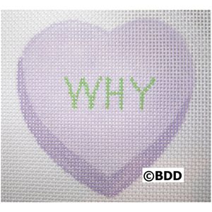 A heart with the word " why " written on it.