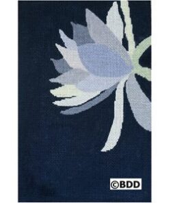 A blue flower with white petals on it.