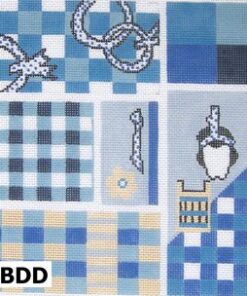 Blue nautical patchwork with ropes and anchors