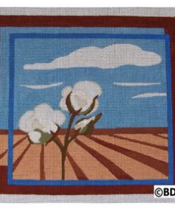 A painting of cotton in the middle of a field.