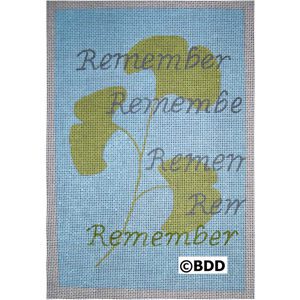 A blue and green poster with the words " remember " written in it.