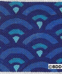 A blue pattern with a white border.
