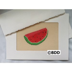 A picture of a watermelon on the card.