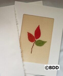 A card with a picture of leaves on it.