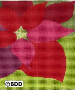 Stylized red poinsettia with layered petals
