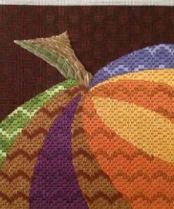Striped pumpkin canvas with textured stitches