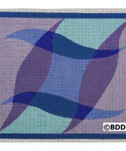 A blue and purple abstract design on a canvas.