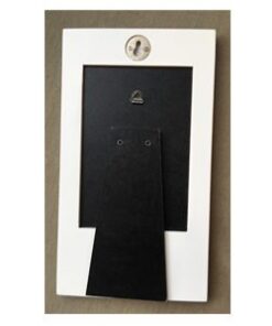 A picture frame with a black and white background
