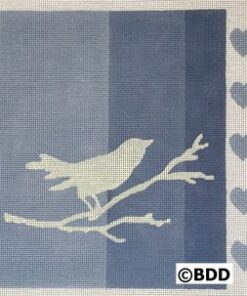 White bird silhouette on blue gradient