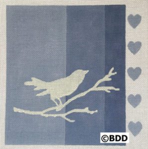White bird silhouette on blue gradient