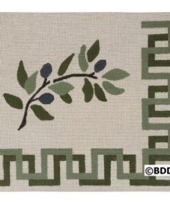 A decorative pattern with olive branch on it.