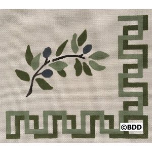 A decorative pattern with olive branch on it.