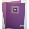 A purple card with a yellow heart on it.