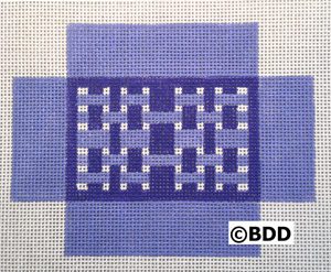 A blue and white checkered pattern with a square in the center.