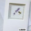 A bee and lavender cross stitch card