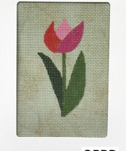 Half-stitched tulip outline with variegated thread