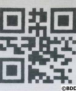 A black and white picture of a qr code
