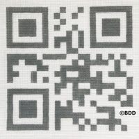 QR code printed on textured fabric background