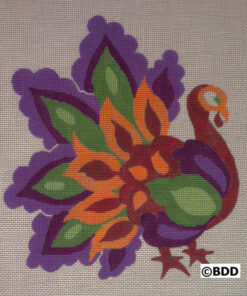 Colorful abstract peacock on textured background.