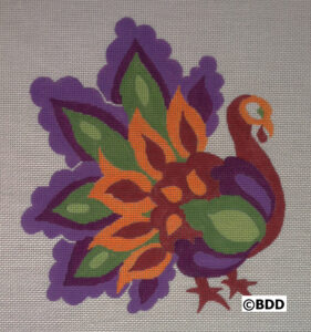 Colorful abstract peacock on textured background.