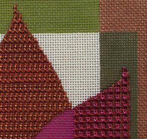 A close up of the fabric with different colors