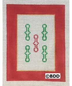 A red and green frame with a red border.