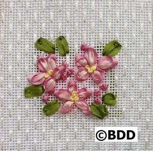 A close up of some pink flowers on a white background