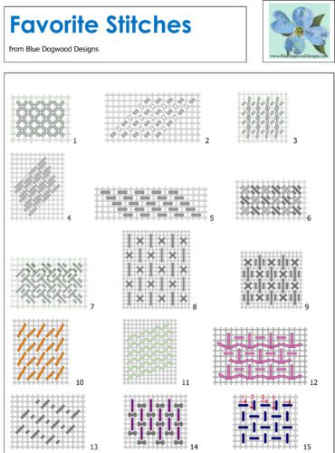 A series of cross stitch patterns with numbers.