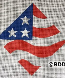 Stylized American flag diamond with three stars