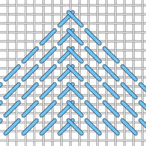 A blue triangle is drawn on the same color as the bottom of the picture.