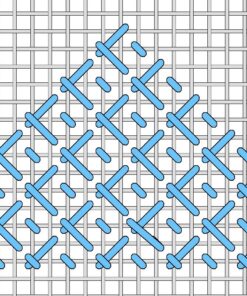 A pattern of blue sticks arranged in the shape of a triangle.