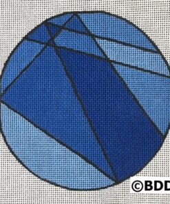 A blue ball with lines on it's surface.