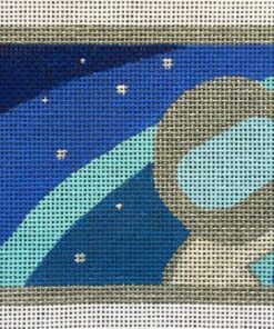 A blue and white space background with an astronaut in the foreground.