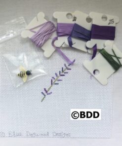 Lavender needlepoint kit with bee.