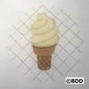 A picture of an ice cream cone on the ground.