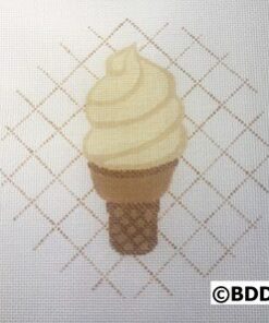 A picture of an ice cream cone on the ground.
