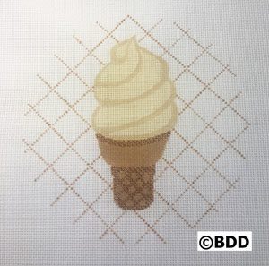 A picture of an ice cream cone on the ground.