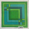 A green and blue square with squares on it.