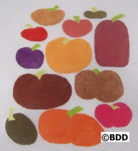 Needlepoint autumn harvest fruit design.