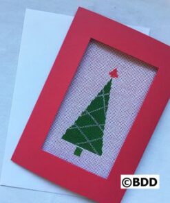 A red frame with a green tree on it.