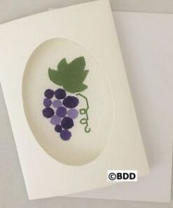 A card with purple grapes on it.