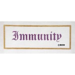 A sticker that says immunity on it.