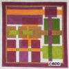 A purple, green and orange square with squares.