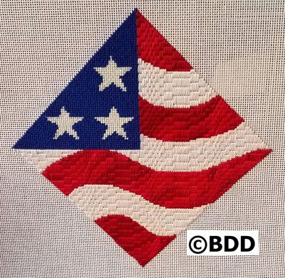 A cross stitch pattern of an american flag.