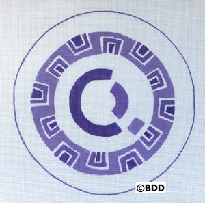 A purple circle with the letter c in it.