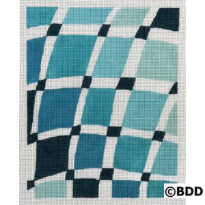 A blue and black checkered pattern is shown.