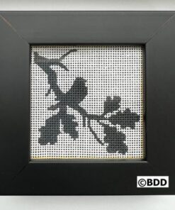 Black bird silhouette cross stitch in frame