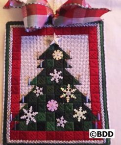 A christmas tree made of blocks with a star on top.