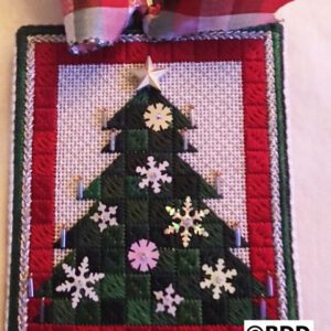 A christmas tree made of blocks with a star on top.